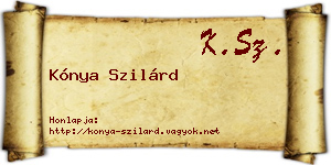 Kónya Szilárd névjegykártya