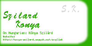 szilard konya business card